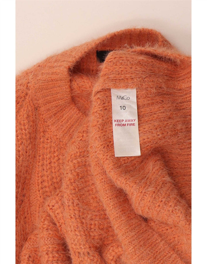 M&Co Dame Oversized Crew Neck Jumper Sweater UK 10 Small Orange Acryl