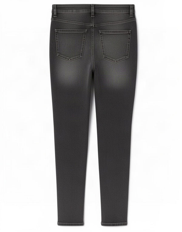 Marks & Spencer Womens High Rise Skinny Jeans UK 12 Medium W27 L28 Grey
