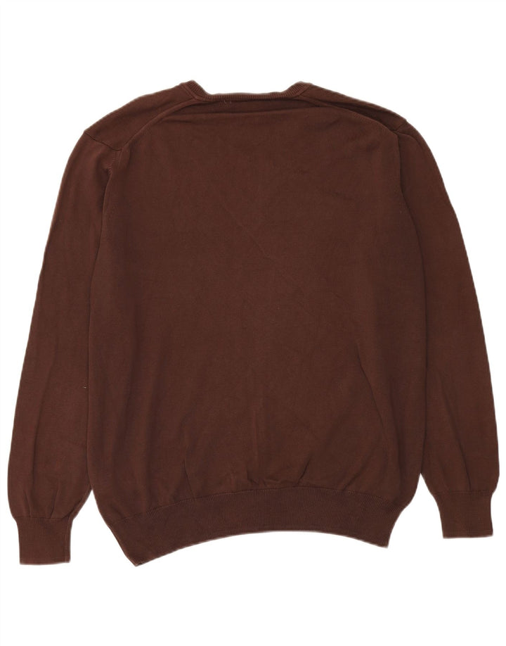 Zara Herre V-hals sweater XL brun bomuld