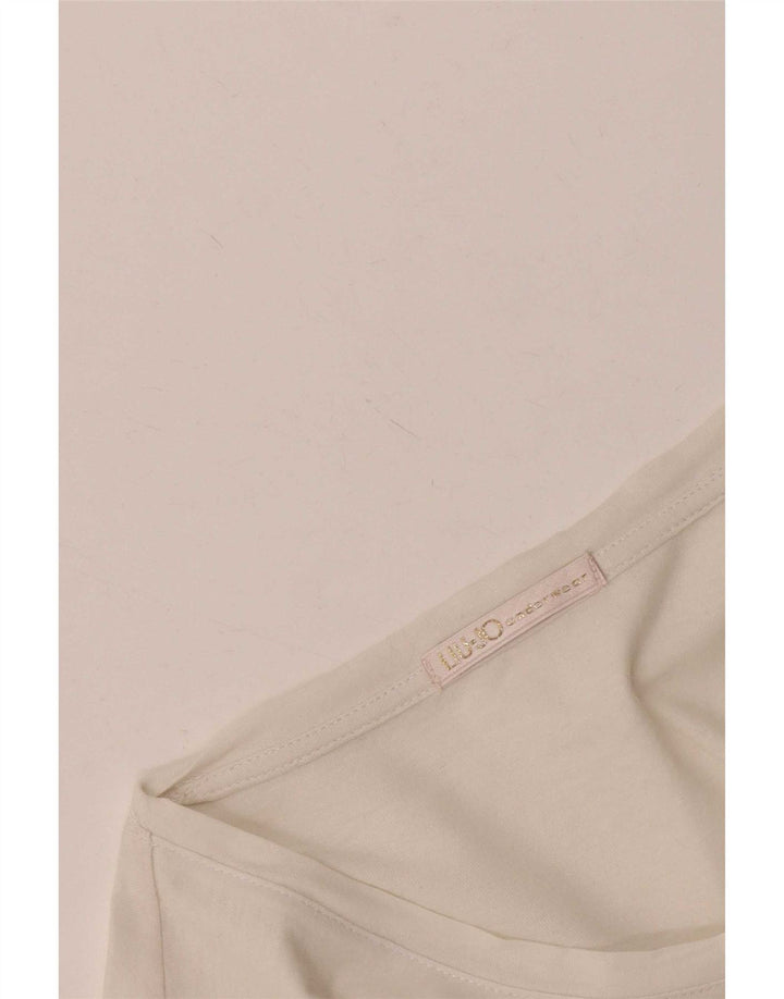 Liu Jo Grafisk T-shirt top til kvinder UK 12 Medium White