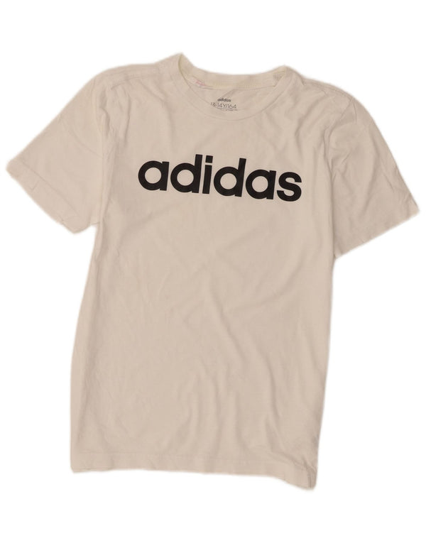 Adidas drenge grafisk t-shirt top 13-14 år hvid bomuld