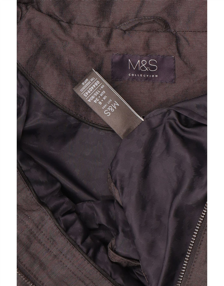 Marks & Spencer Dame Loose Fit Regnjakke UK 6 XS Marineblå Polyamid