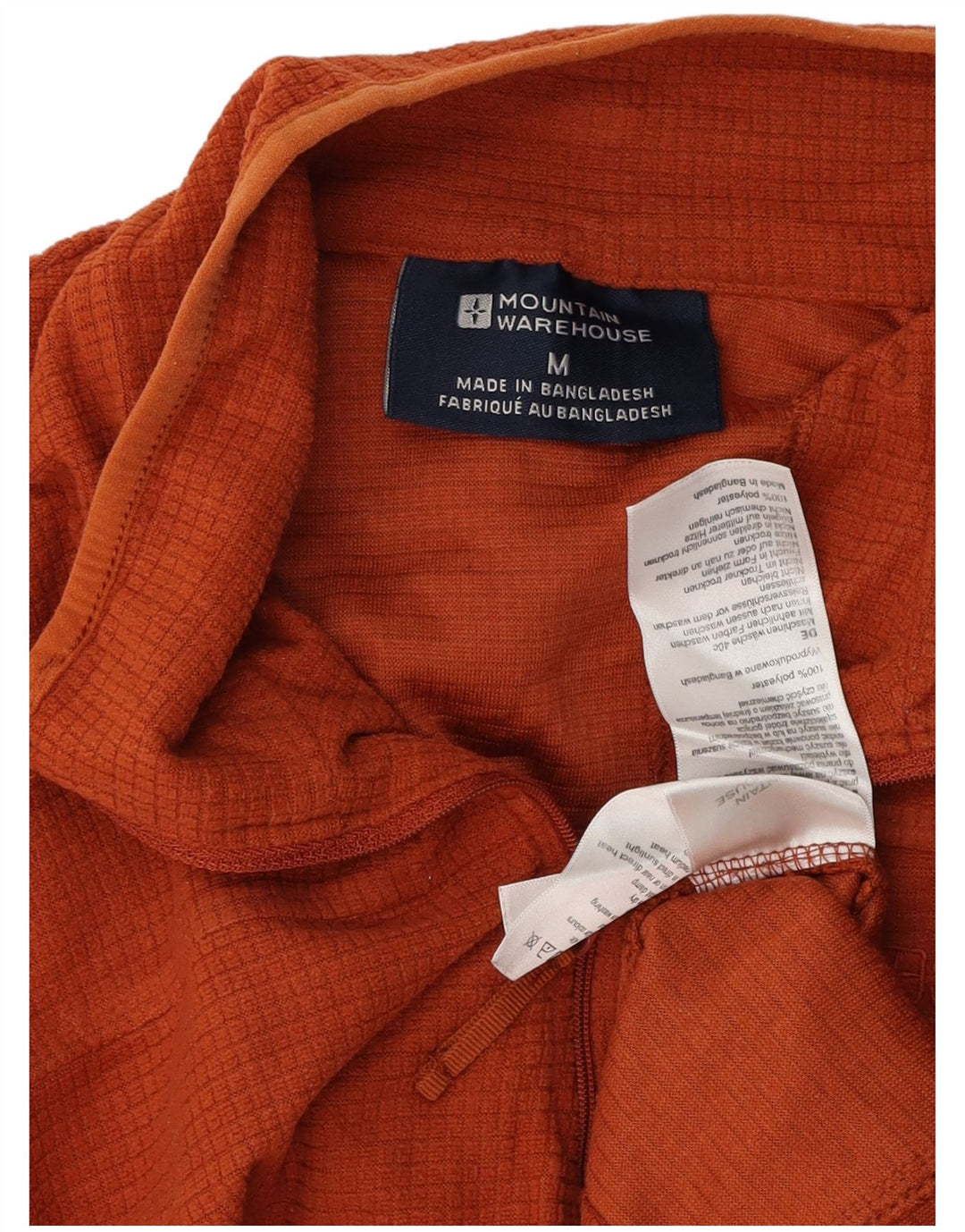 MOUNTAIN WAREHOUSE Herre Zip Neck Sweatshirt Jumper Medium Orange Polyester