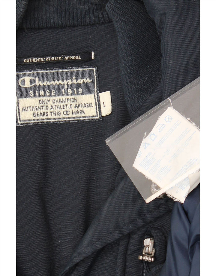 Champion Herre Windbreaker Jacket UK 40 Large Navy Blue Polyamide