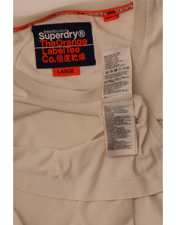 SUPERDRY T-shirt top til mænd Stor hvid bomuld