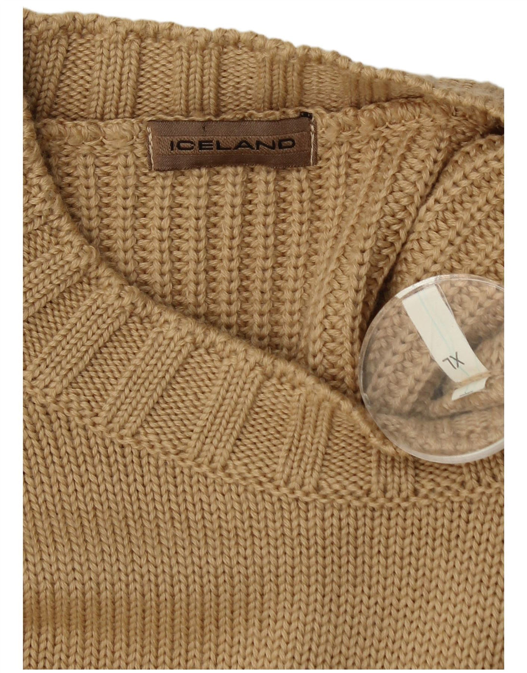 Island Herre Crew Neck Jumper Sweater XL Beige Virgin Wool
