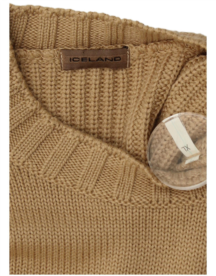 Island Herre Crew Neck Jumper Sweater XL Beige Virgin Wool