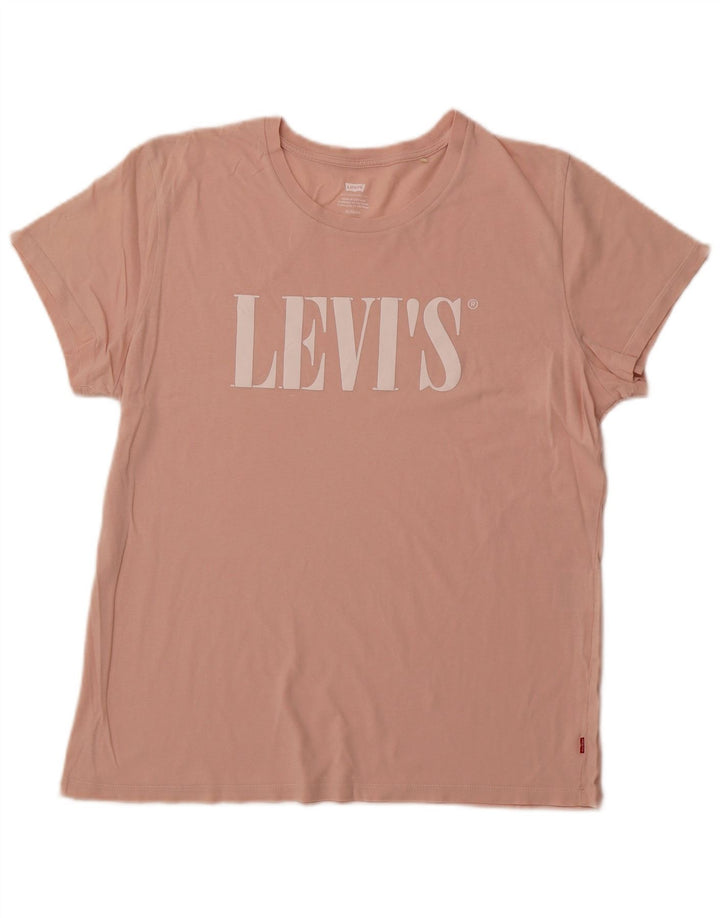 LEVI'S Womens Graphic T-Shirt Top UK 18 XL Pink