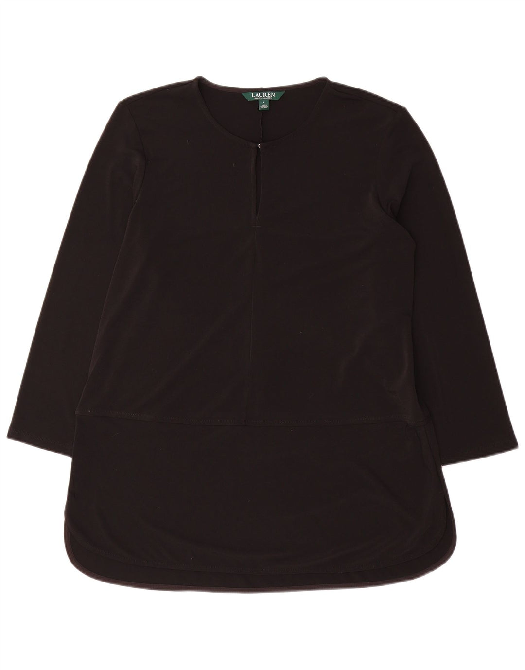 Ralph Lauren Dame 3/4 ærmet Tunika Top UK 16 Stor Sort Polyester