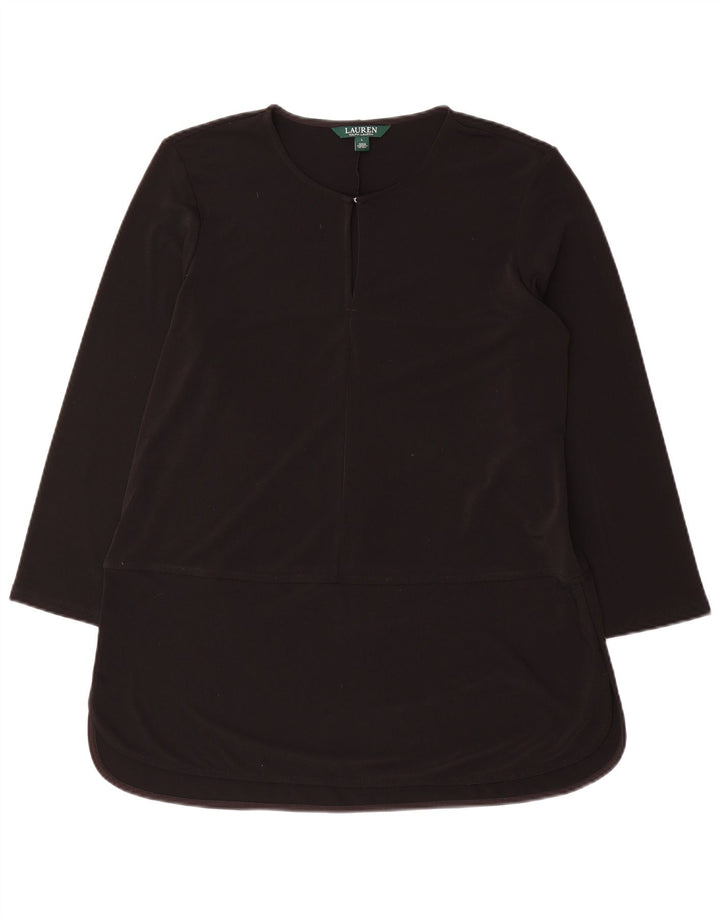 Ralph Lauren Dame 3/4 ærmet Tunika Top UK 16 Stor Sort Polyester