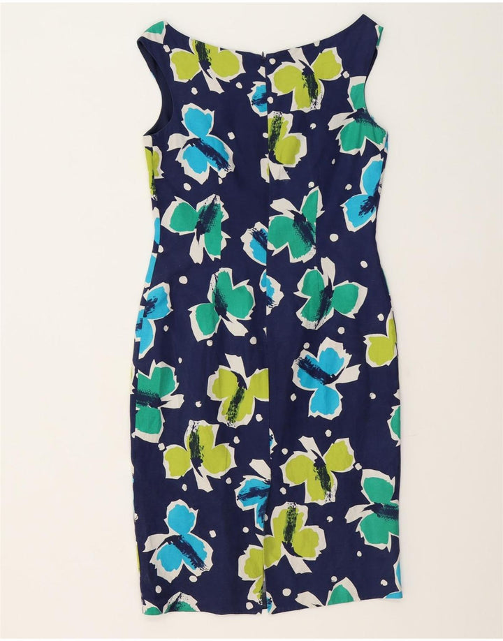 LUISA SPAGNOLI Womens Bodycon Dress IT 42 Medium Navy Blue Floral Vintage Luisa Spagnoli and Second-Hand Luisa Spagnoli from Messina Hembry 