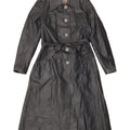 Vintage Dame Læderfrakke IT 42 Medium Sort