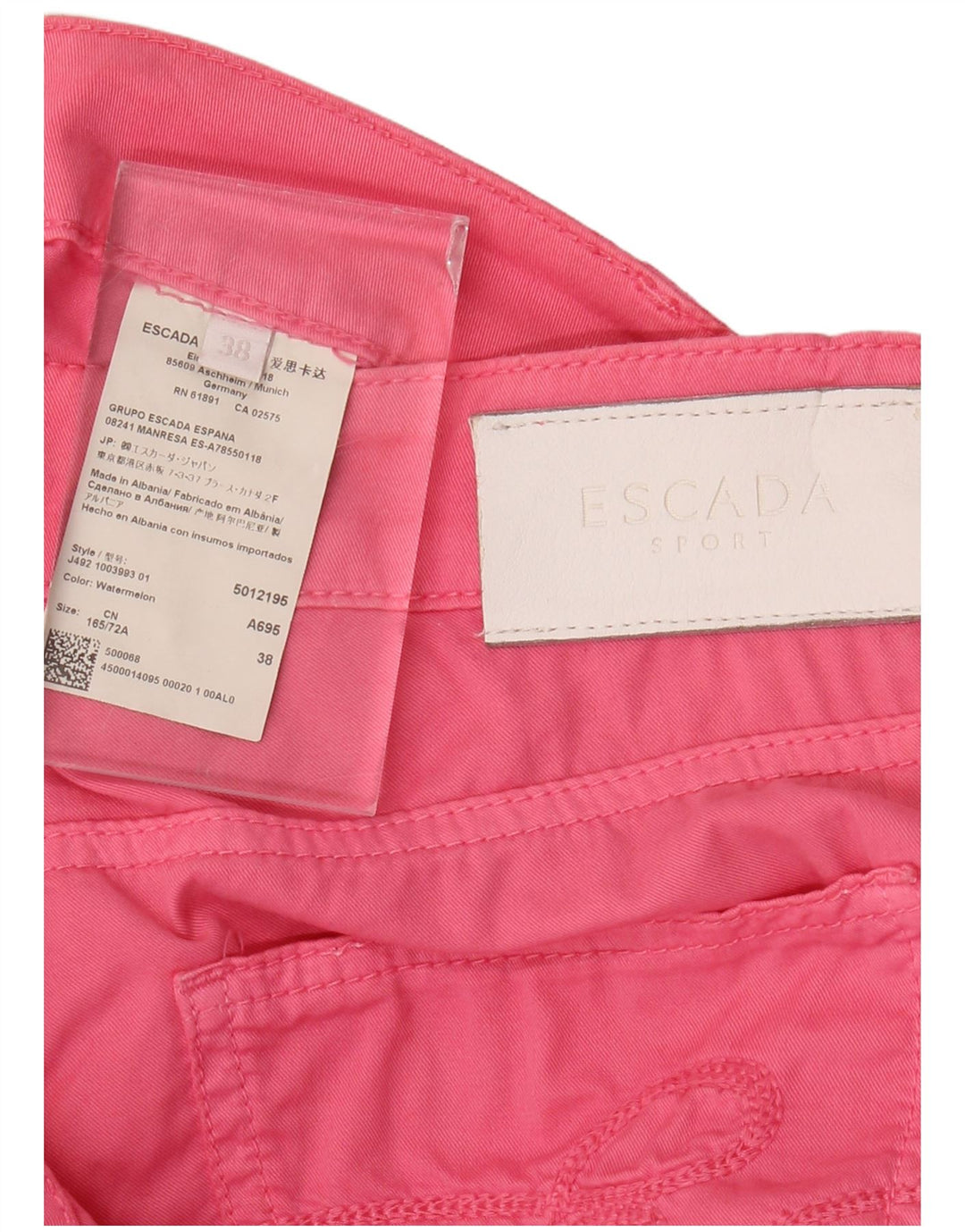 ESCADA Slim Cropped Bukser til kvinder EU 38 Medium W34 L24 Pink Bomuld