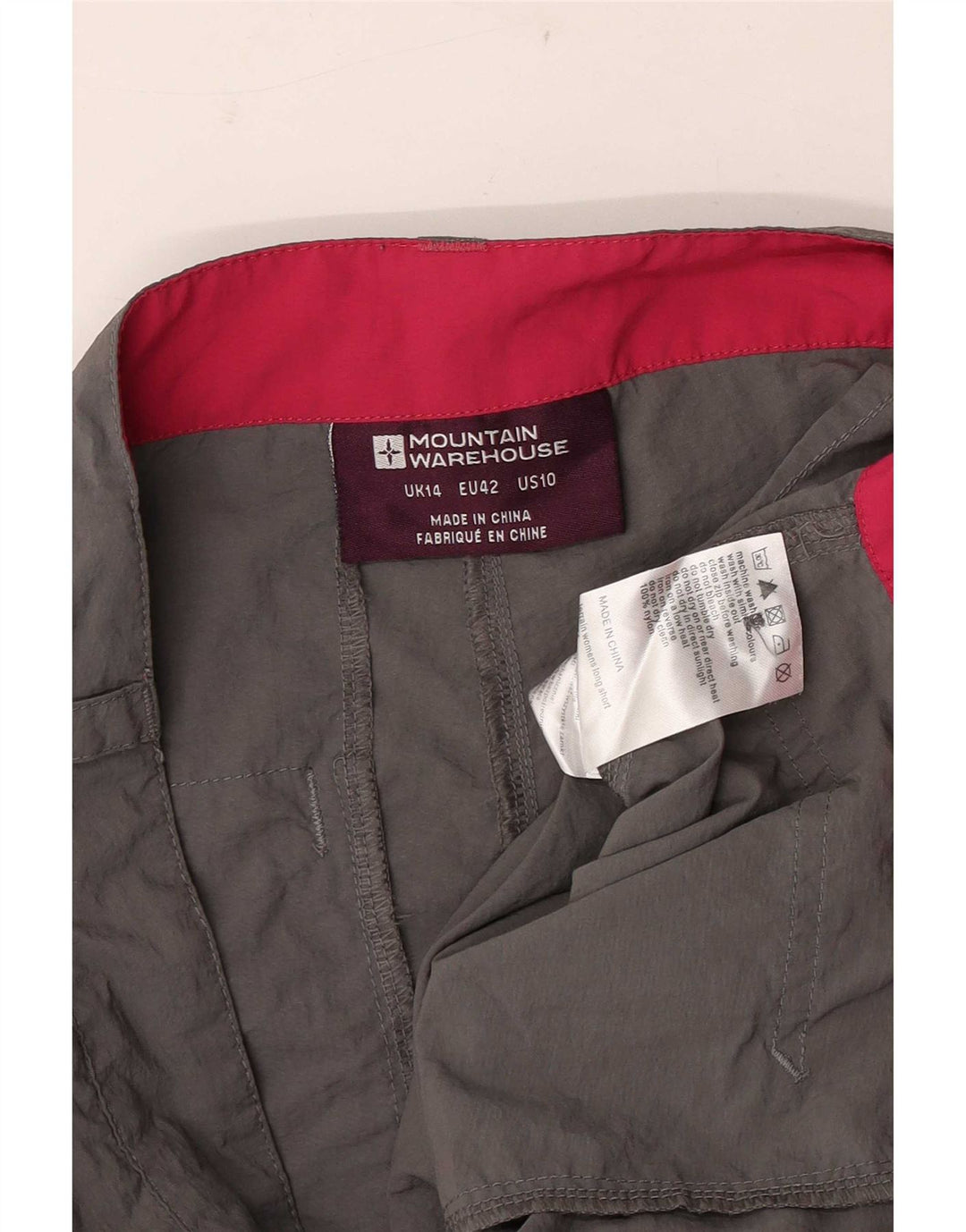 Mountain Warehouse Dame Cargo Shorts UK 14 Large W34 Grå Nylon
