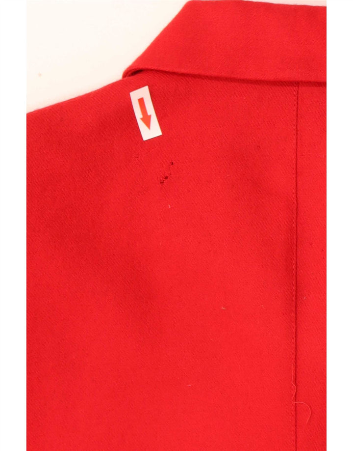 Vintage dame 5-knaps blazerjakke IT 44 Medium Rød Uld Klassisk