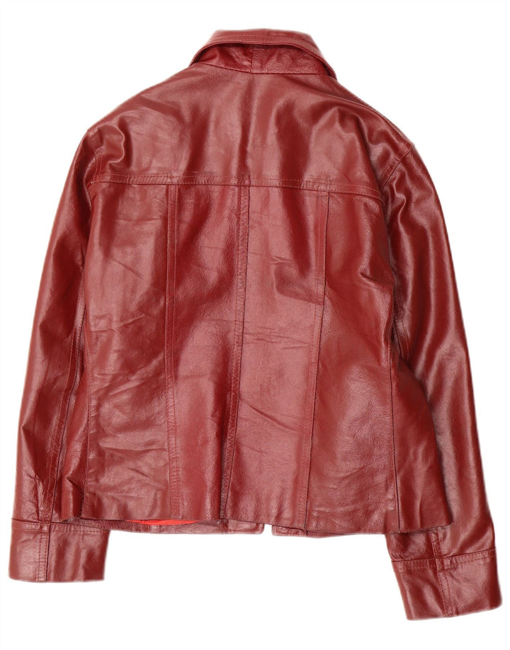 Vintage læderjakke til kvinder UK 10 Small Burgundy læder