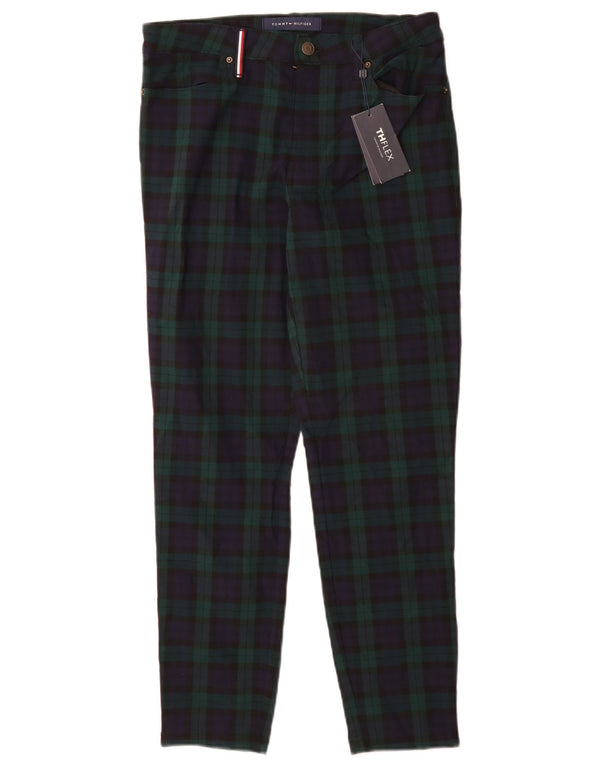 Tommy Hilfiger Chinobukser til kvinder US 6 Medium W28 L28 Grøn ternet