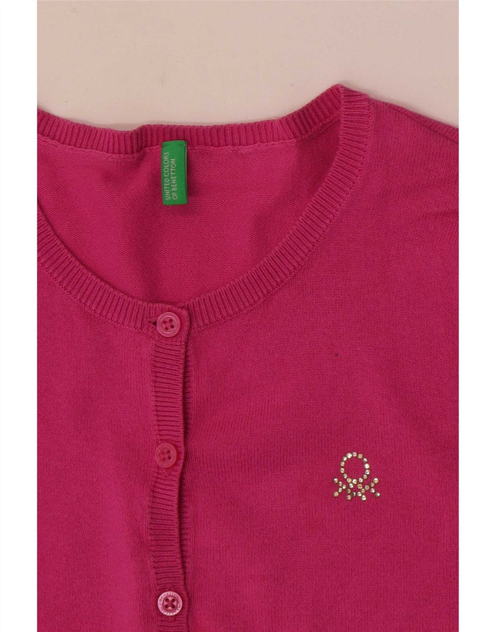 Benetton Dame Cardigan Sweater UK 8 Small Pink
