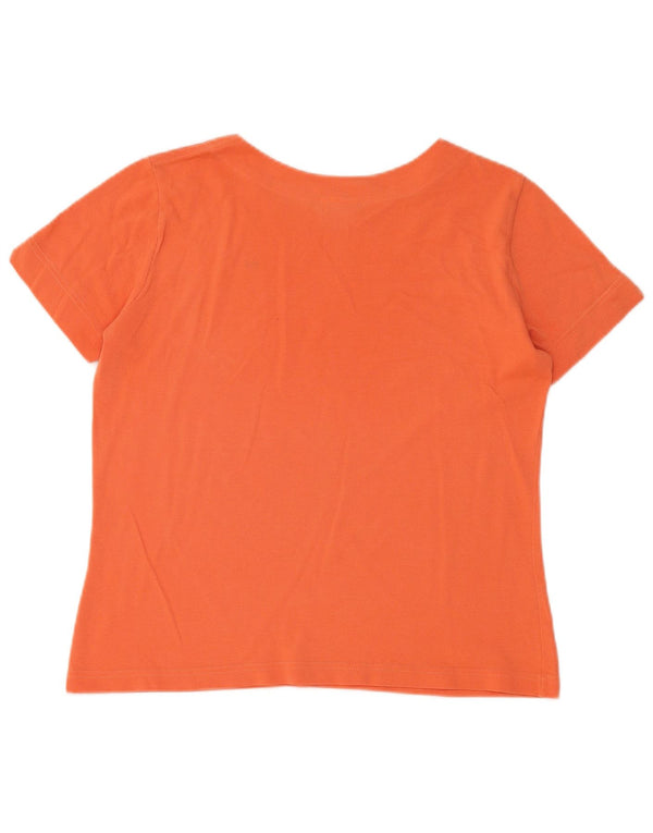 Lacoste Dame T-Shirt Top Størrelse 46 XL Orange Bomuld
