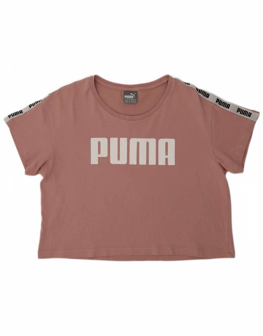PUMA Womens Crop Graphic T-Shirt Top UK 8 Small  Pink Vintage Puma and Second-Hand Puma from Messina Hembry 