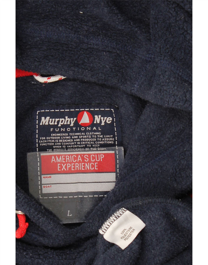 MURPHY & NYE Fleecetrøje med hætte til mænd Stor marineblå polyester