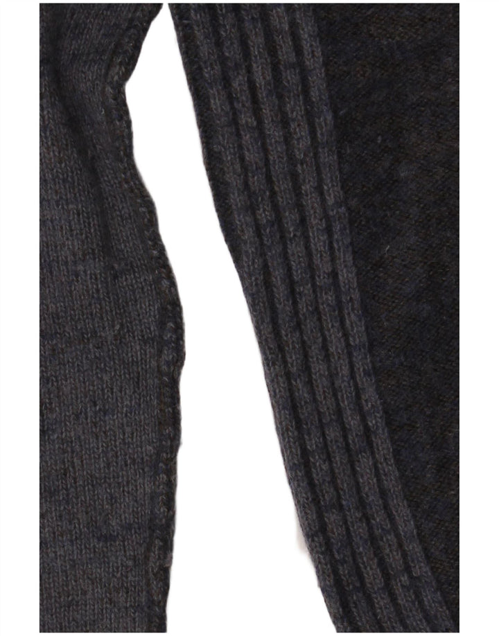 Zara Herre trøjetrøje med rund hals mellemgrå Colourblock Uld