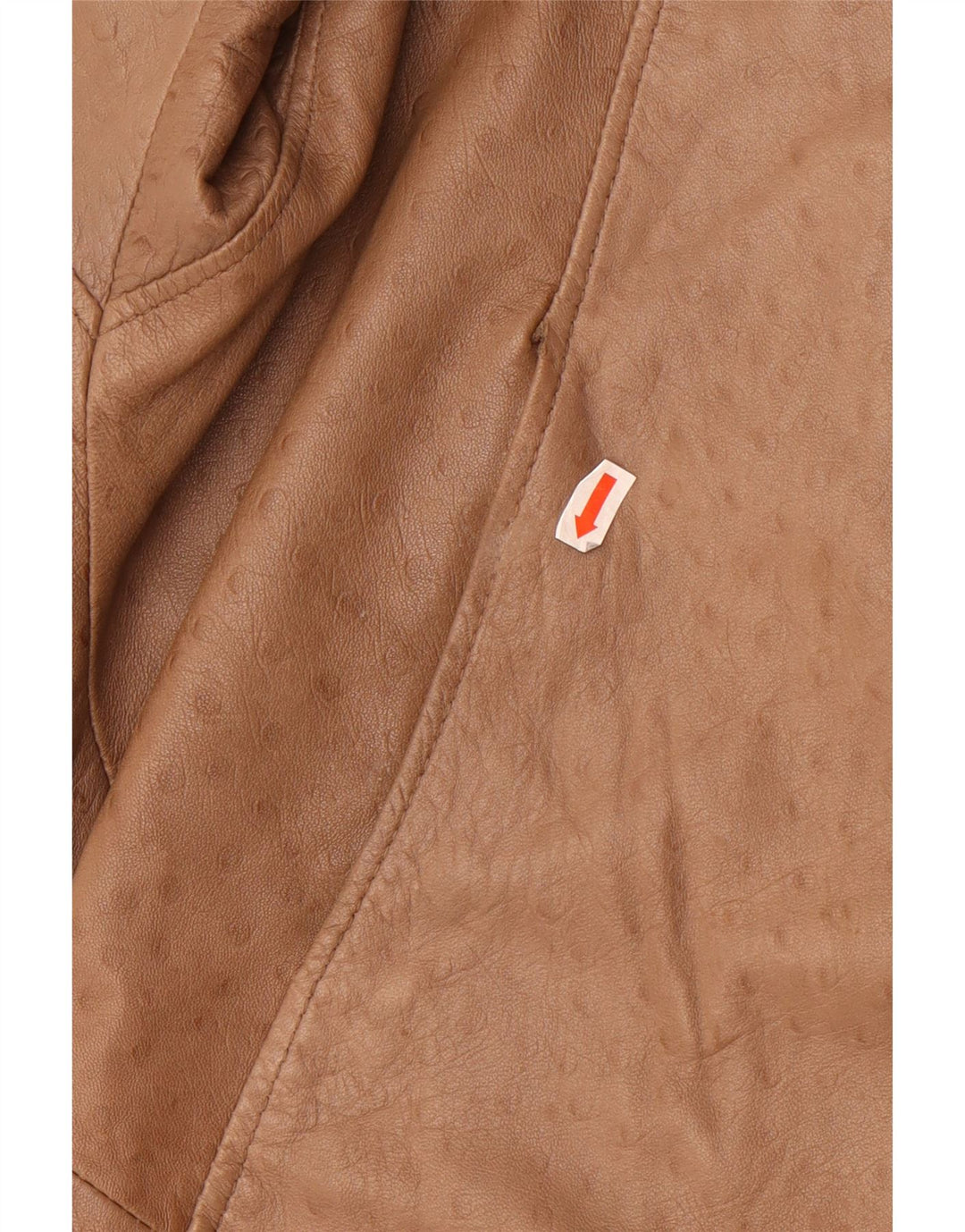 Vintage oversized læderfrakke til kvinder EU 40 medium beige læder
