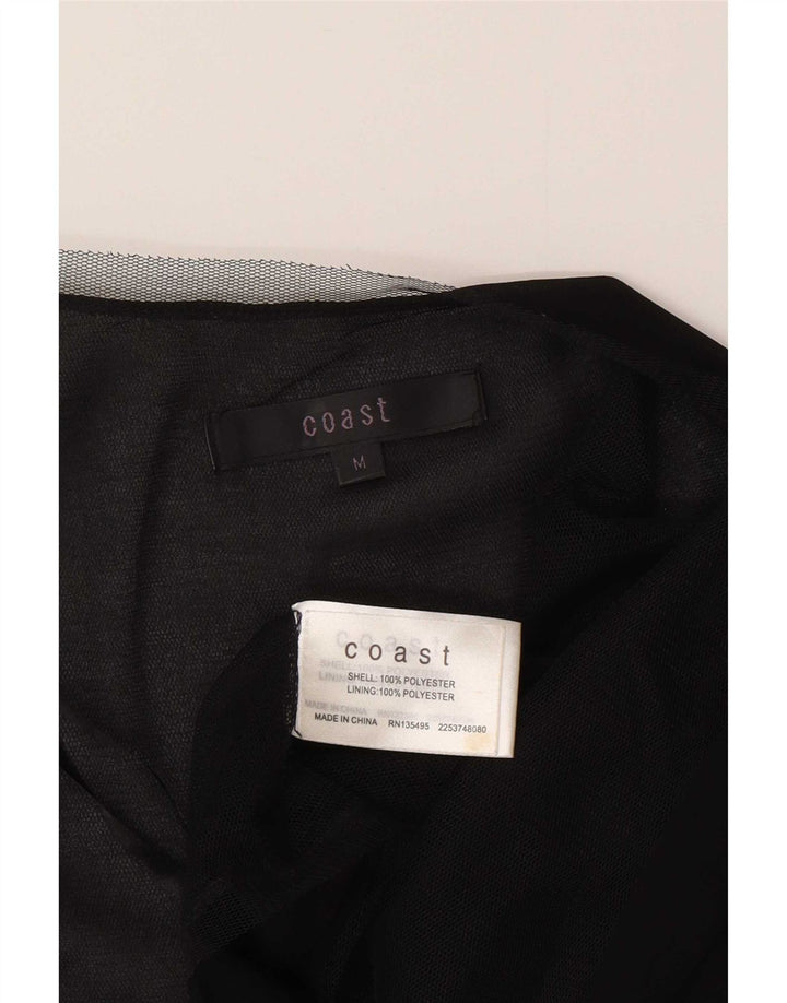 Coast Womens 3/4 ærmet gennemsigtig Bolero Top UK 14 Medium Sort Polyester