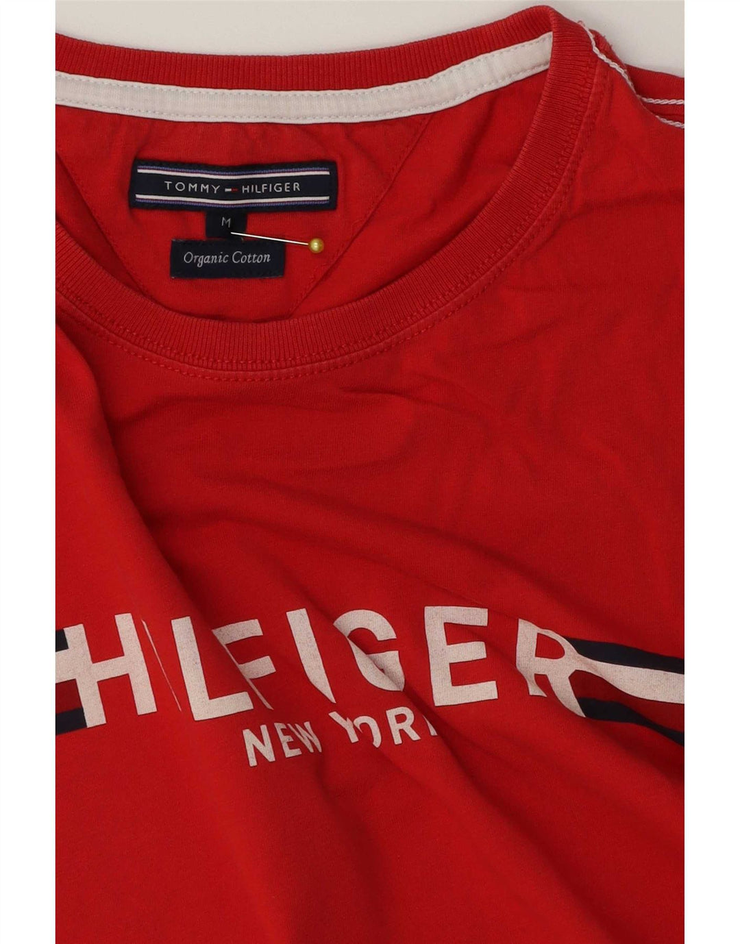 Tommy Hilfiger Herre grafisk T-shirt Top Medium Rød Bomuld