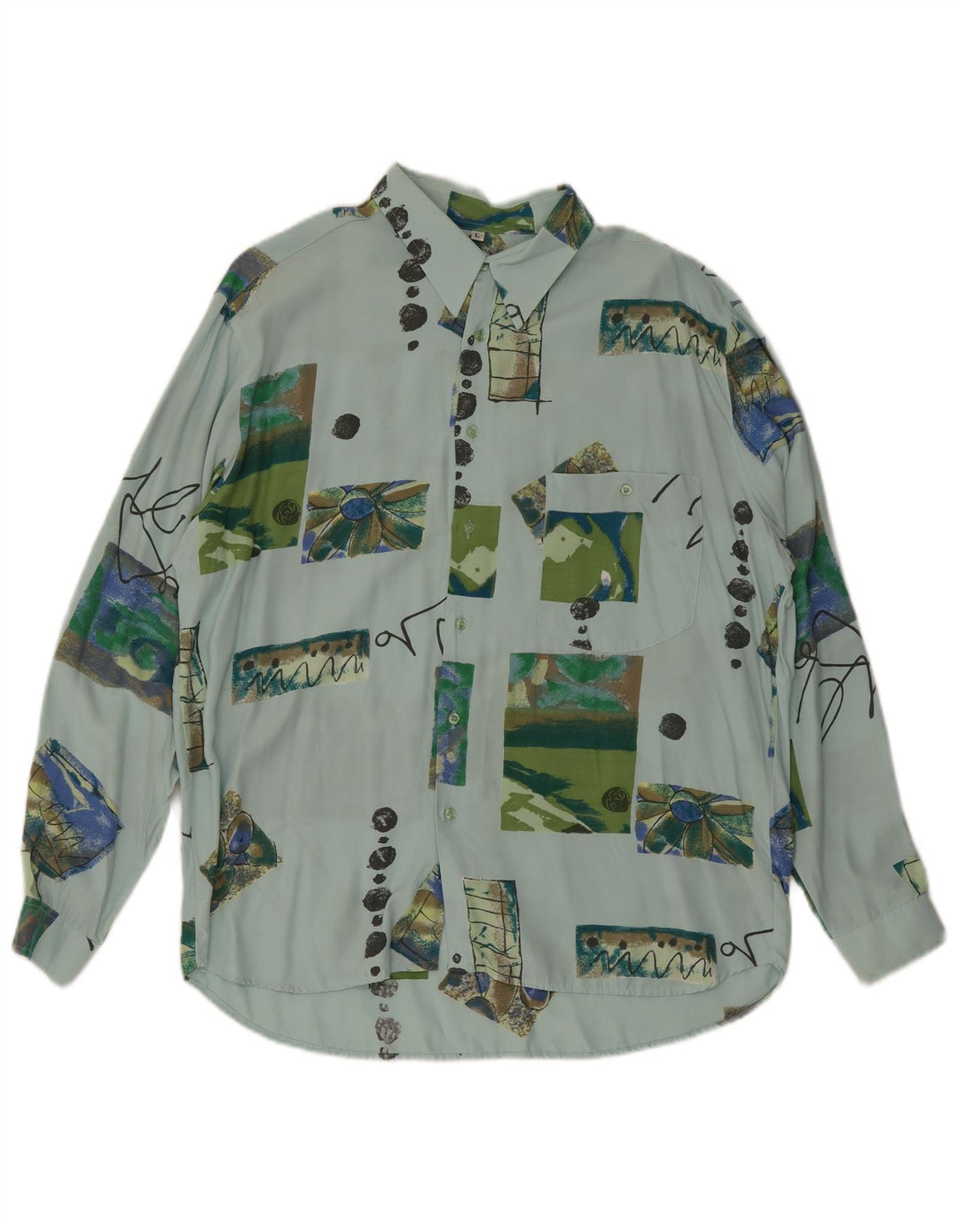 Nazzareno G. Herreskjorte Stor blå patchwork