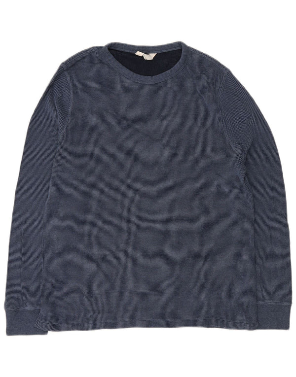 MARKS & SPENCER Mens Loose Fit Top Long Sleeve Medium Blue Cotton