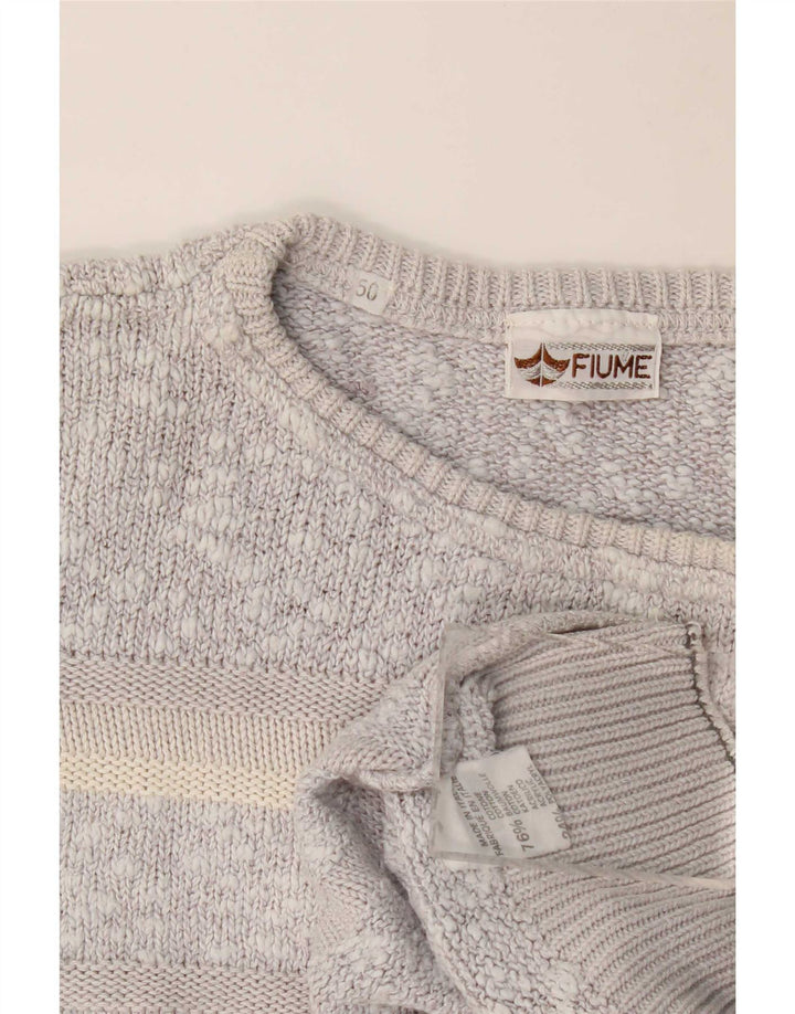 Fiume Herre Loose Fit Crew Neck Jumper Sweater IT 50 Medium Grey Flecked