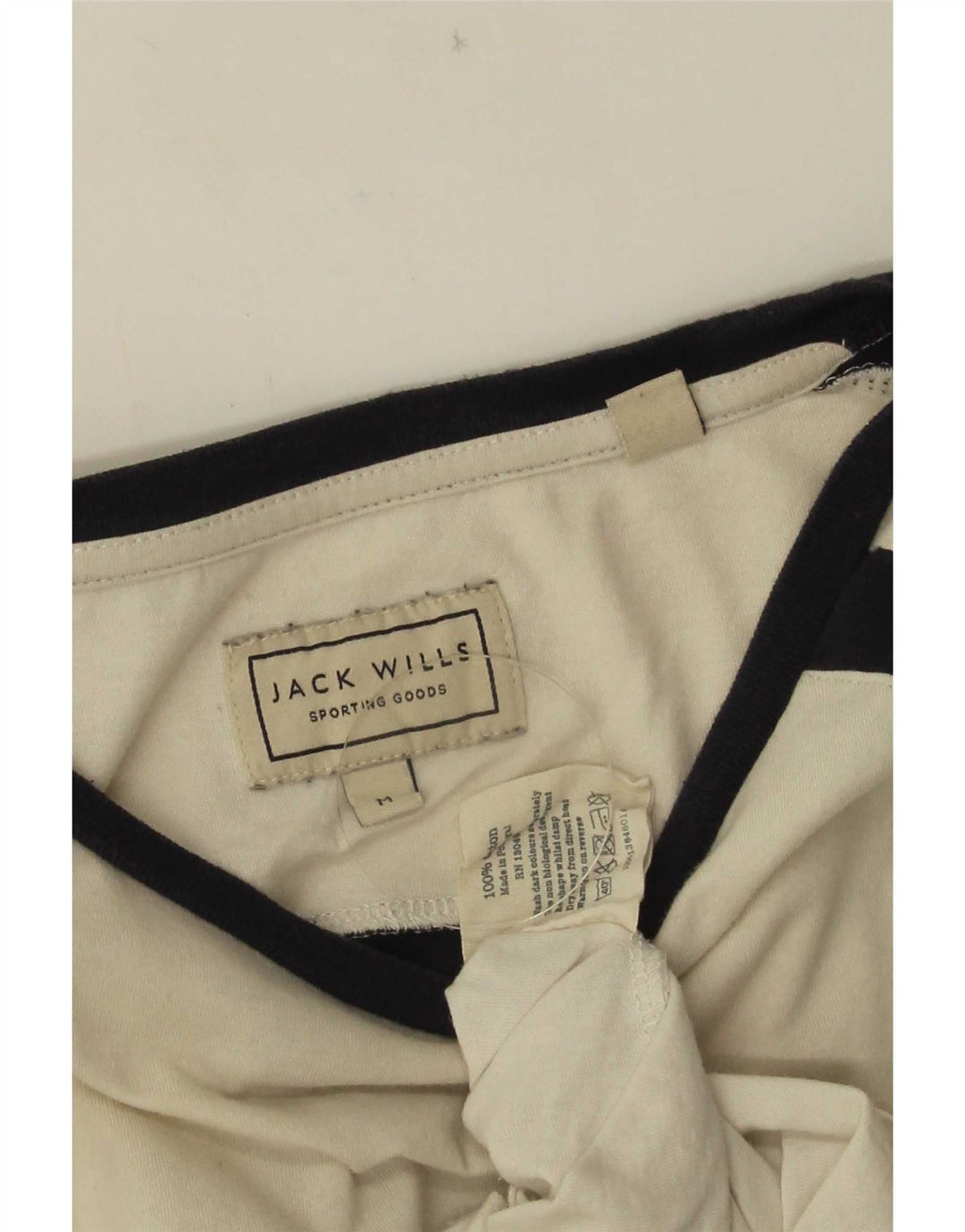 Jack Wills Herre grafisk T-shirt Top Medium White Colourblock Bomuld