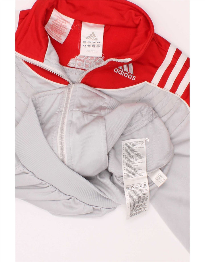 Adidas drenge grafisk træningsdragt topjakke 5-6 år Grå Colourblock
