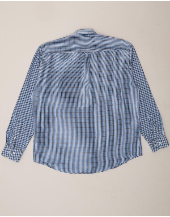 JAMES PRINGLE Mens Flannel Shirt Large Blue Check Polyester Vintage James Pringle and Second-Hand James Pringle from Messina Hembry 