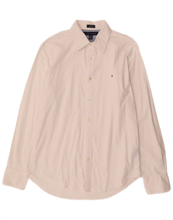 TOMMY HILFIGER Herre Custom Fit skjorte Medium hvid bomuld