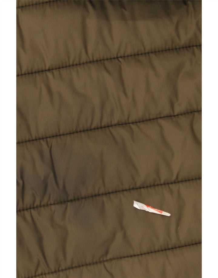 Superdry Polstret hættejakke til kvinder UK 14 Medium Khaki Nylon