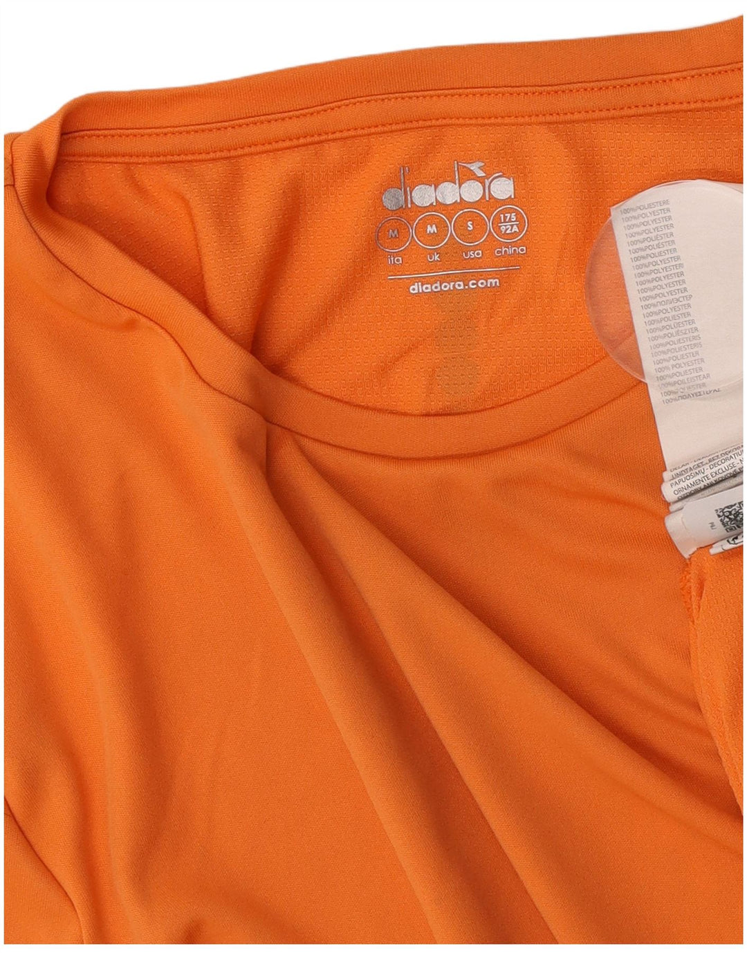 Diadora Herre T-Shirt Top Medium Orange Polyester
