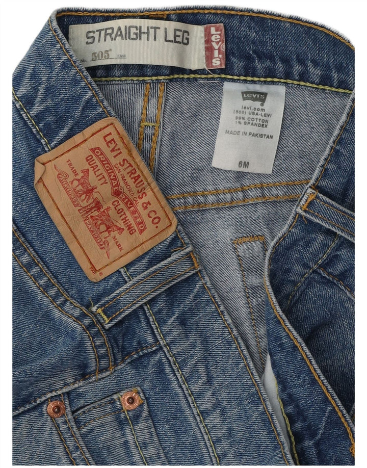 LEVI'S Dame 505 lige jeans US 6 Medium W30 L31 Blå Bomuld