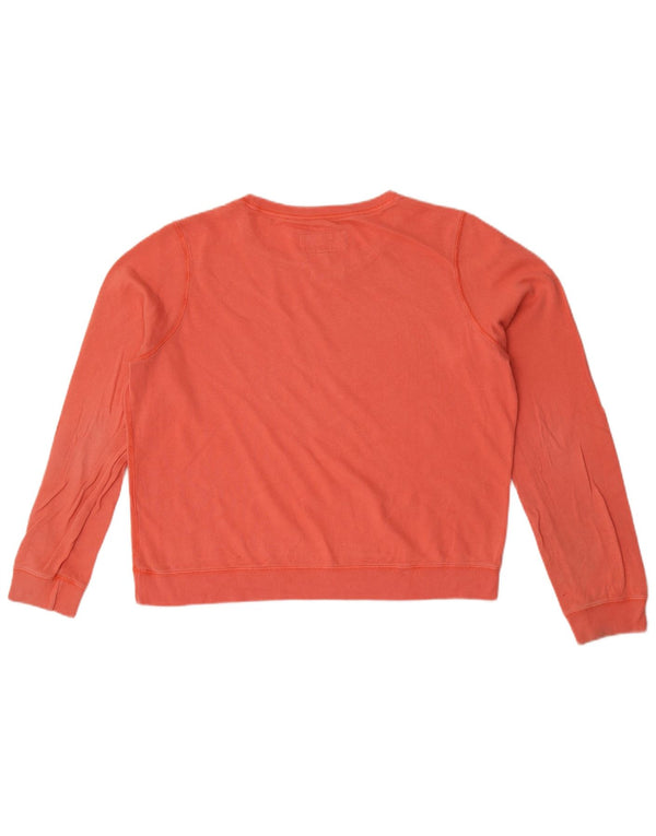 Jack Wills Dame Crop Graphic Sweatshirt Jumper UK 14 Large Pink Bomuld