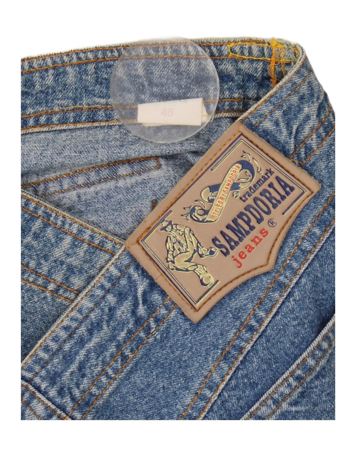 Vintage Dame Denim Nederdel IT 46 Stor W34 Blå Bomuld