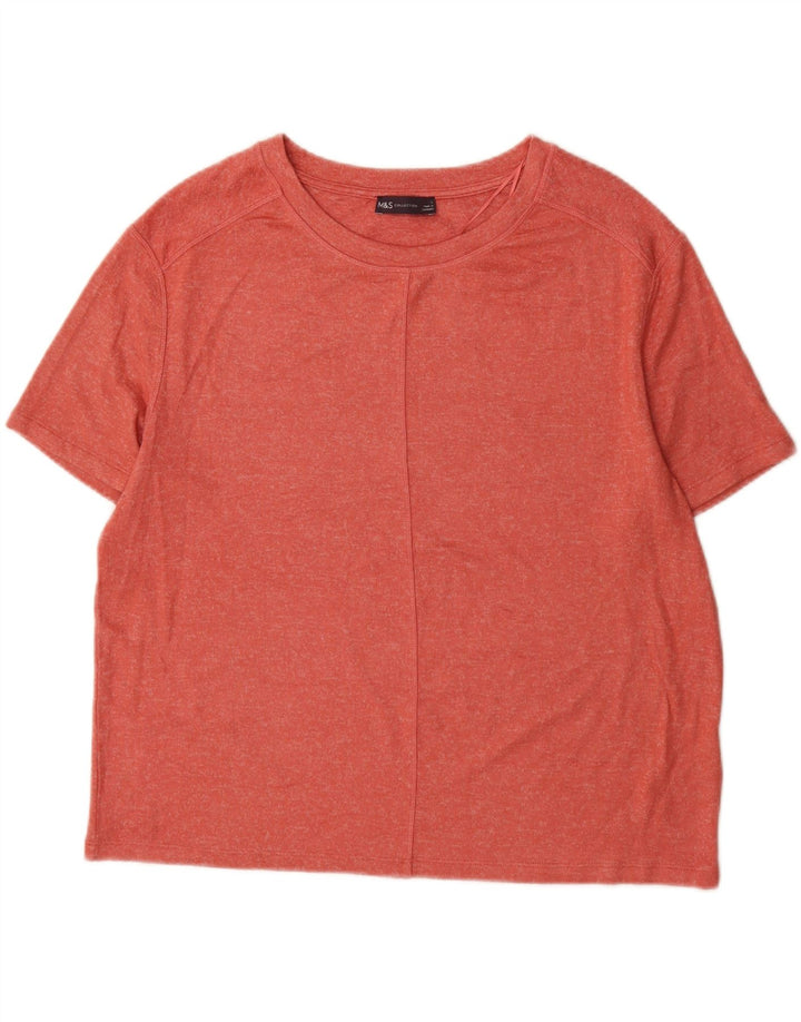 Marks & Spencer Herre T-Shirt Top Stor Rød Viscose