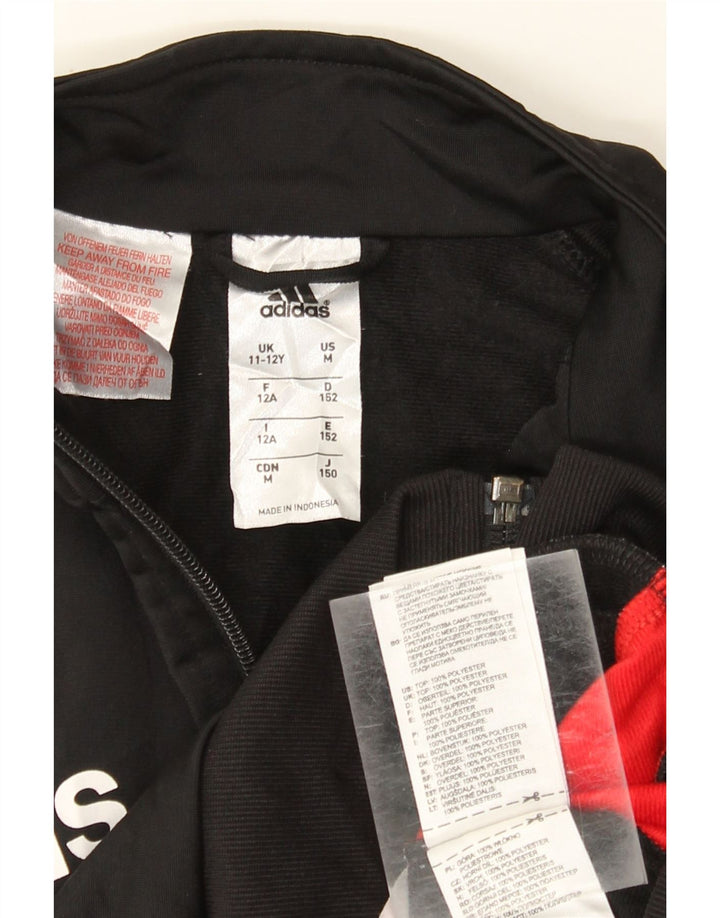 Adidas drenge grafisk træningsdragt topjakke 11-12 år Sort Colourblock
