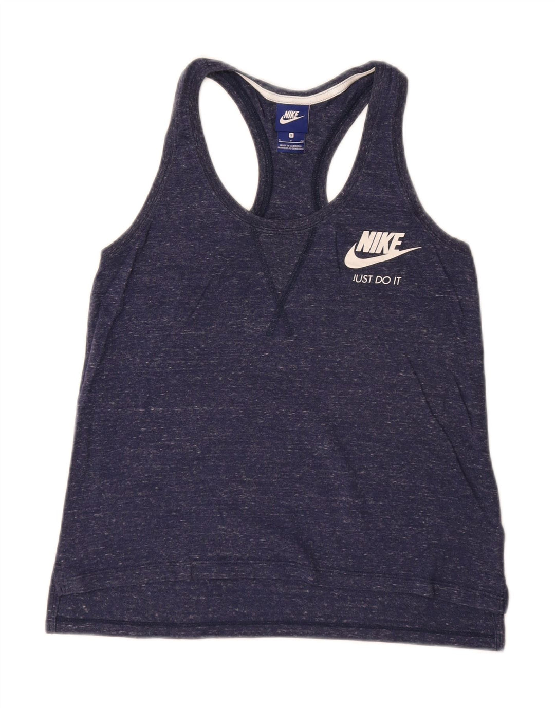 Nike Damevest Top UK 10 Small Navy Blue Flecked Bomuld