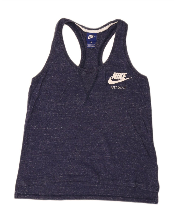Nike Damevest Top UK 10 Small Navy Blue Flecked Bomuld