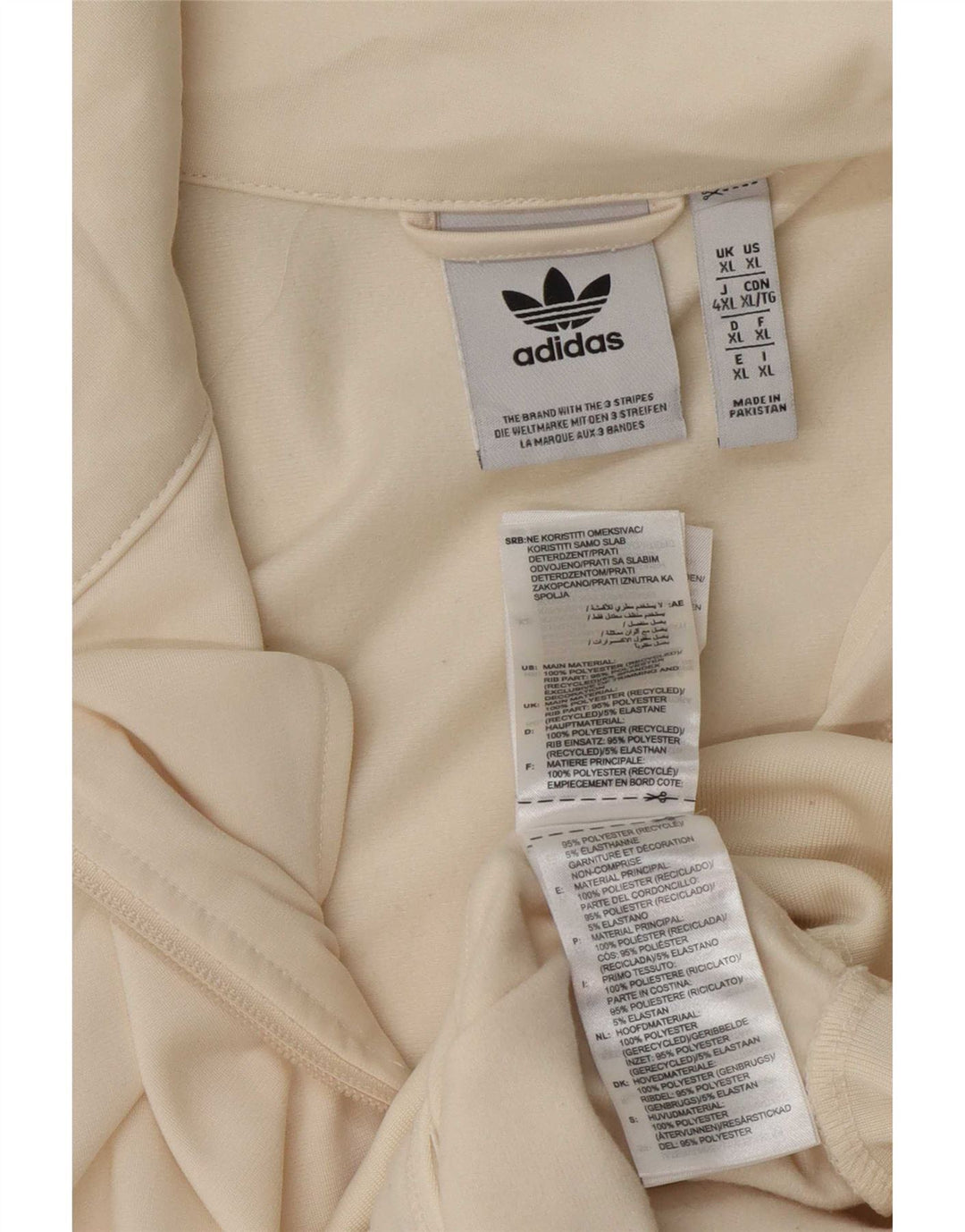 Adidas Træningsdragt til mænd Topjakke XL Off White Polyester