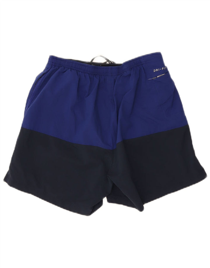 Nike Herre Dri Fit Sportshorts Medium Marineblå Colourblock Polyester