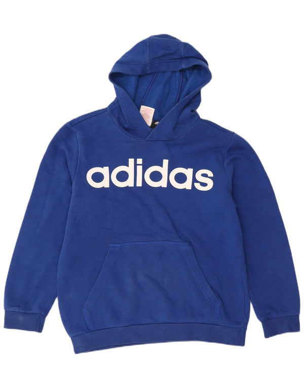 Adidas Grafisk hættetrøje til drenge 11-12 år Blue Sports