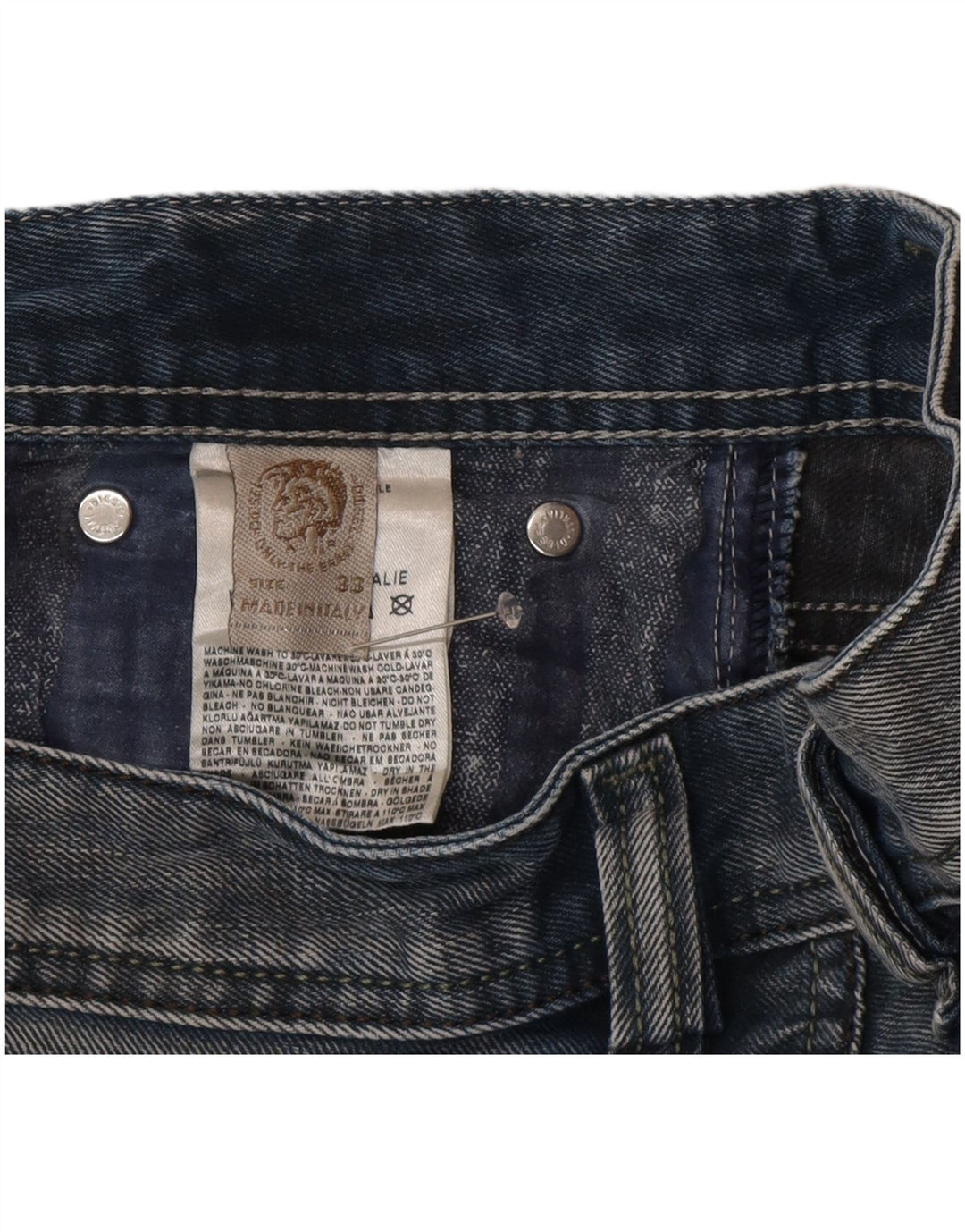 Diesel Straight Jeans til mænd W33 L34 Blå Bomuld