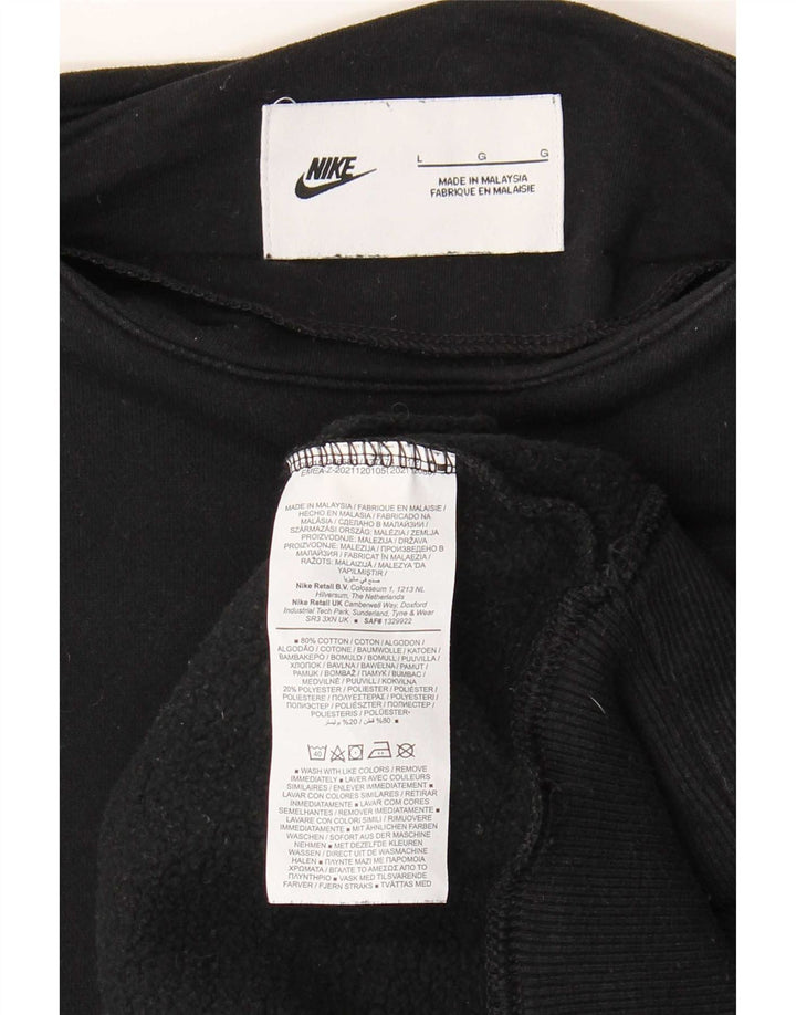 Nike Dame Oversized Sweatshirt Jumper UK 16 Stor Sort Bomuld